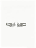 Signature Motif Stud Earrings in Polished Metal-Tone – Design 03 main product view