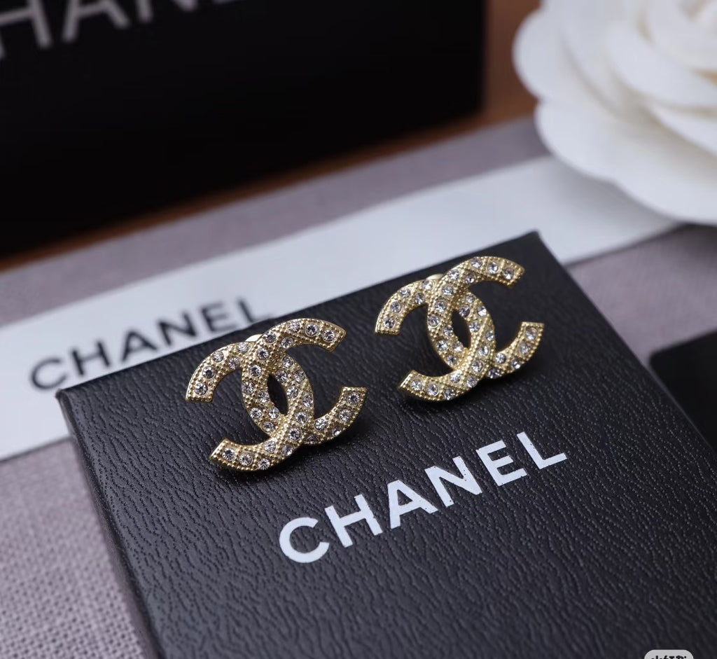 Signature Emblem Stud Earrings in Silver-Tone – Design 027 detail view