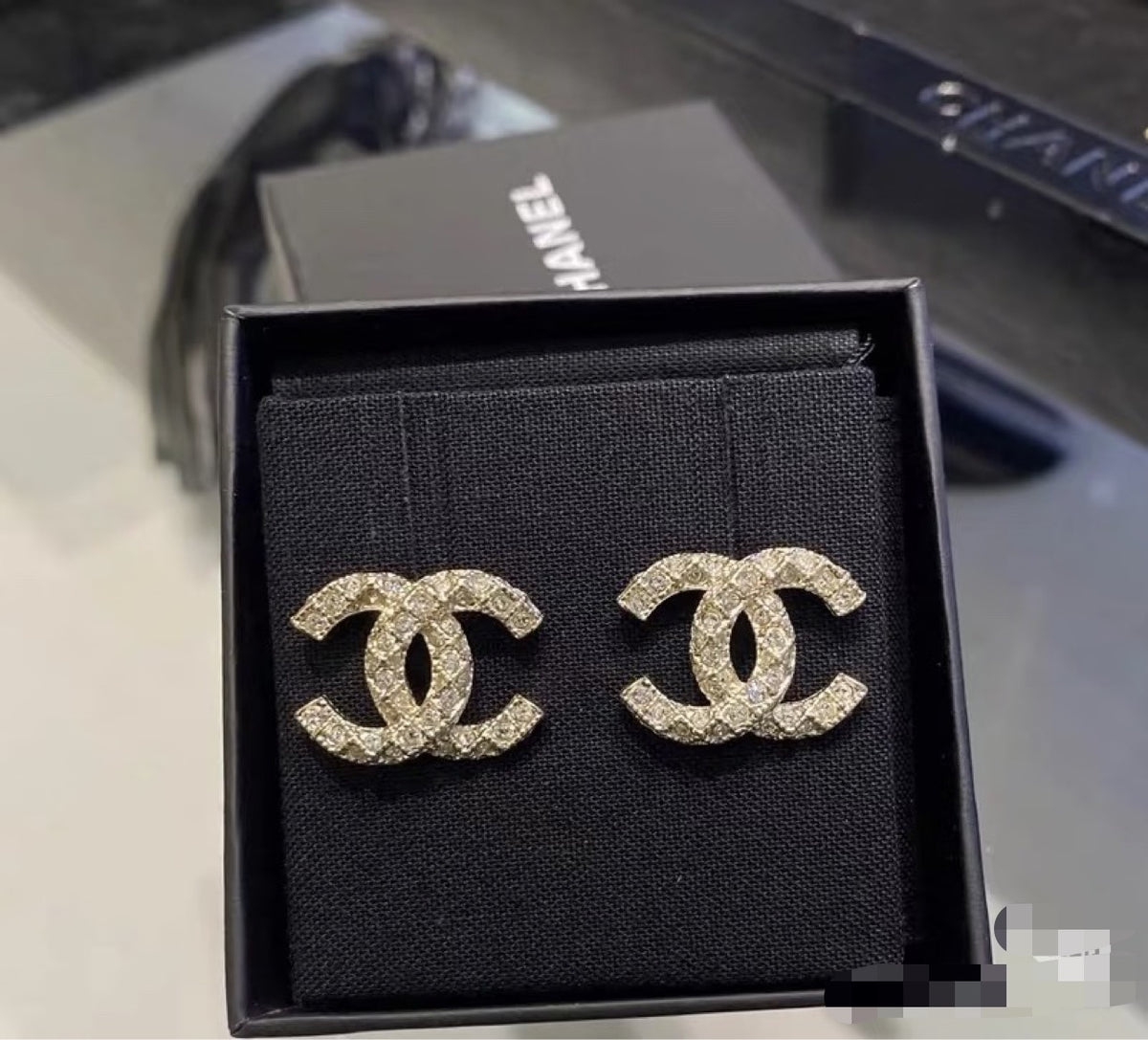 Signature Emblem Stud Earrings in Silver-Tone – Design 026 front product view