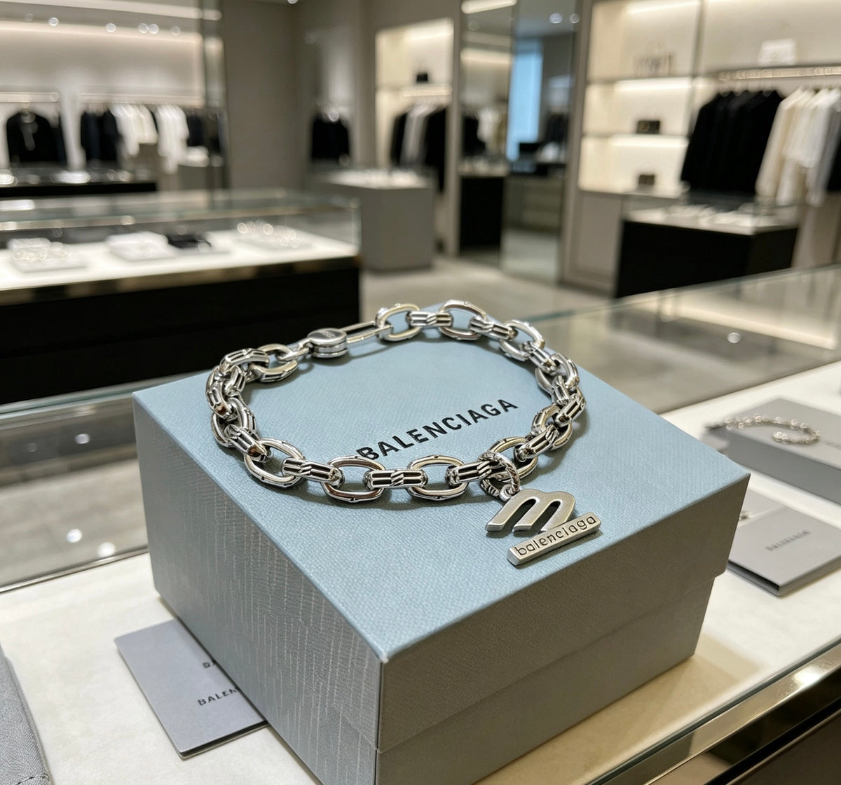 Geometric Emblem Bracelet in Polished Metal-Tone – Design 074 close-up detail