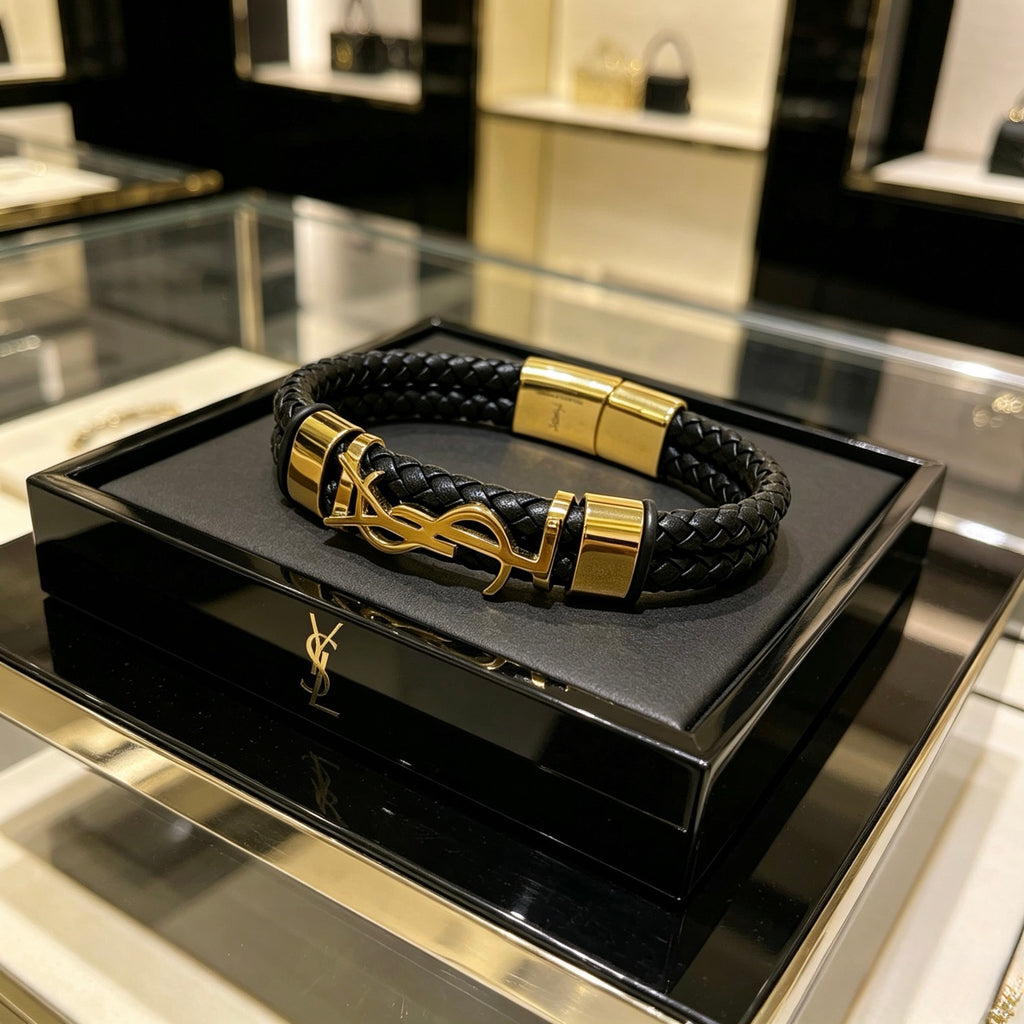 Geometric Emblem Bangle in Polished Metal-Tone – Design 003 side detail