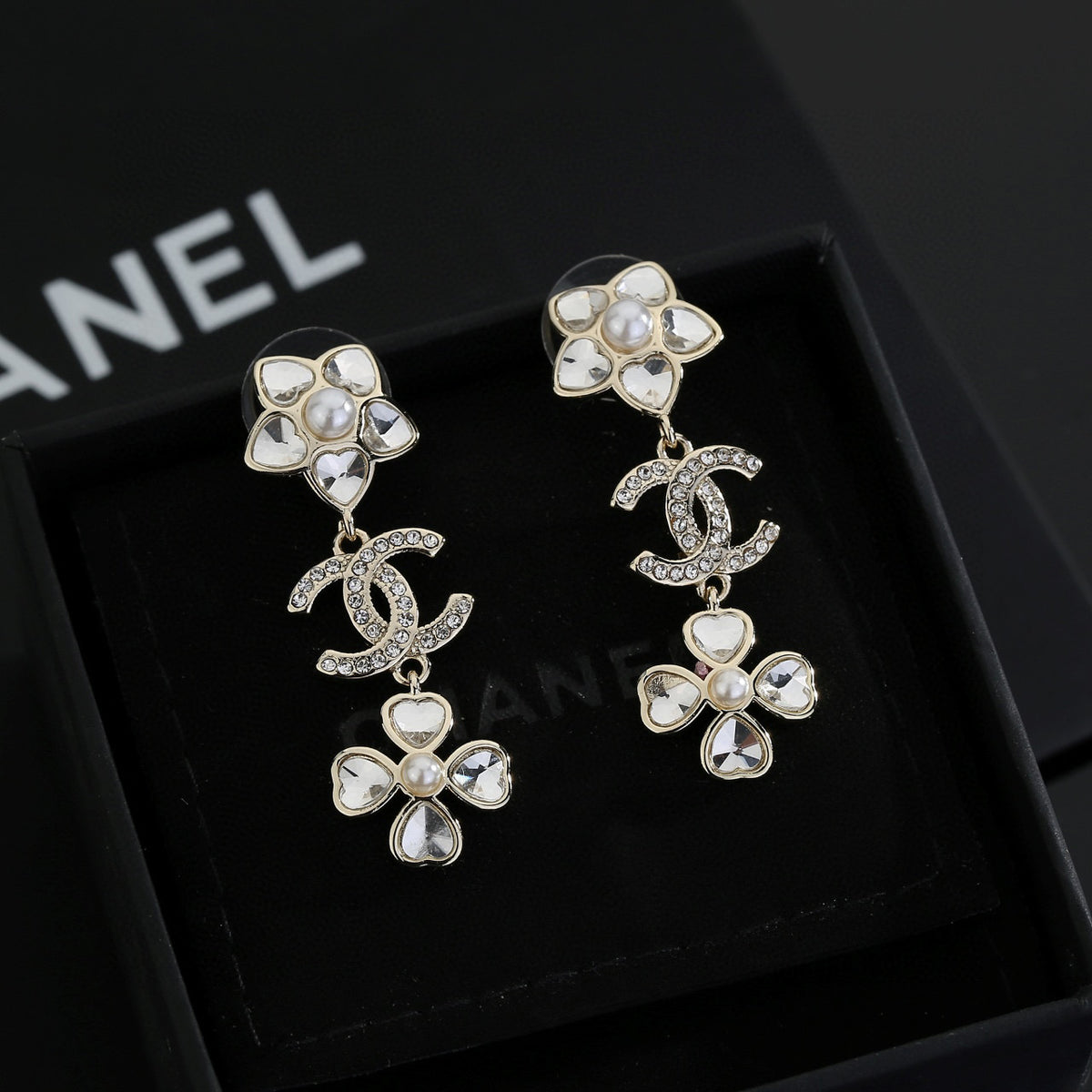 Signature Emblem Stud Earrings in Gold-Tone – Design 078 styled product view