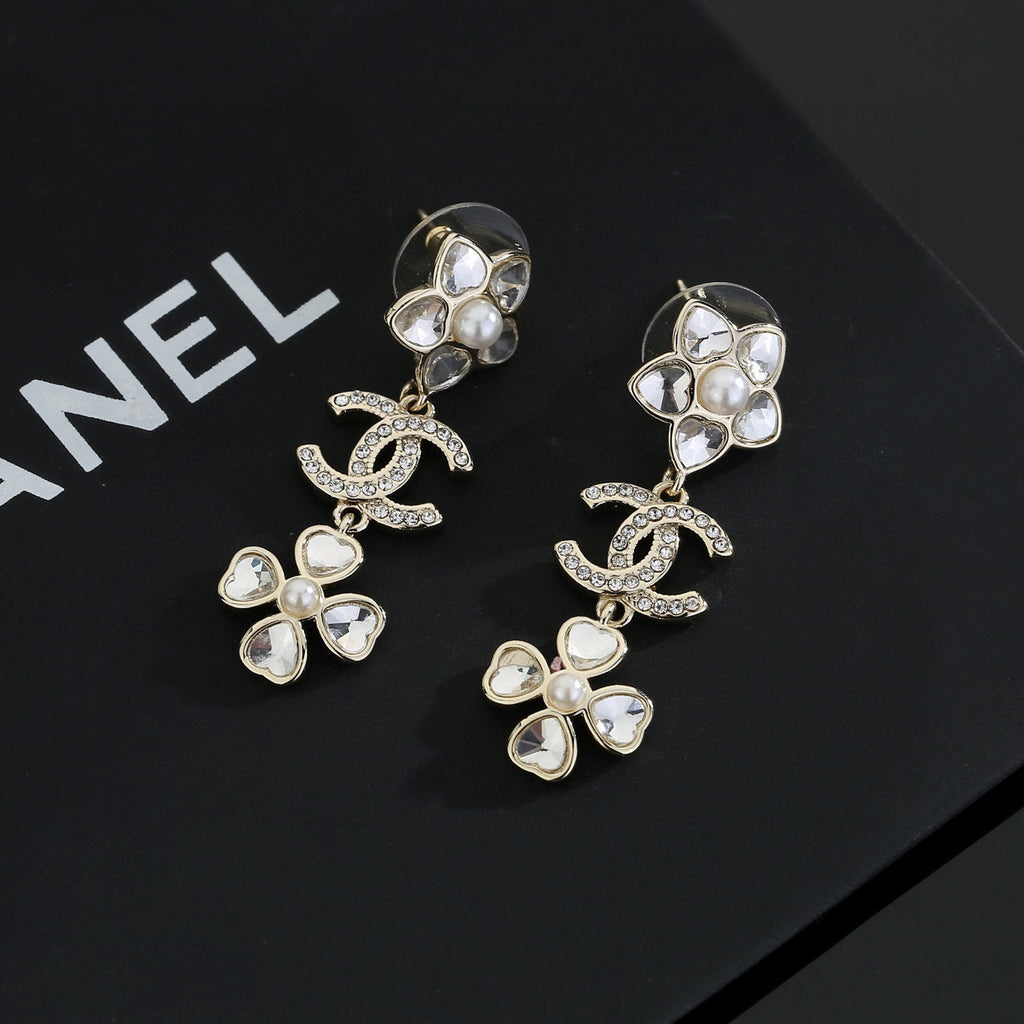 Signature Emblem Stud Earrings in Gold-Tone – Design 015 main product view