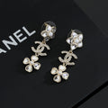 Signature Emblem Stud Earrings in Gold-Tone – Design 015 main product view