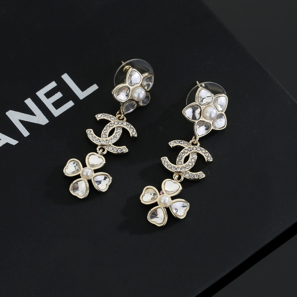 Signature Emblem Stud Earrings in Gold-Tone – Design 078 main product view