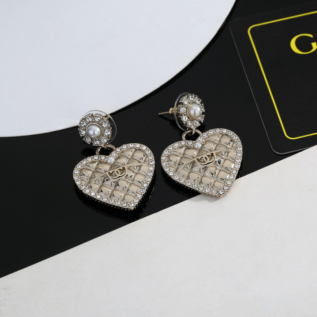 Signature Emblem Stud Earrings in Gold-Tone – Design 014 main product view