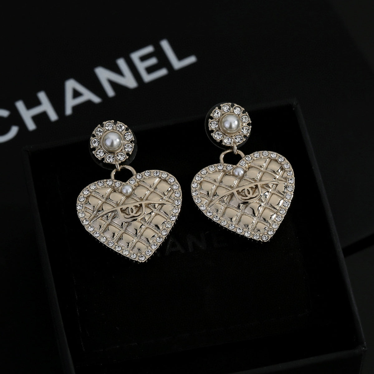 Signature Emblem Stud Earrings in Gold-Tone – Design 014 detail view