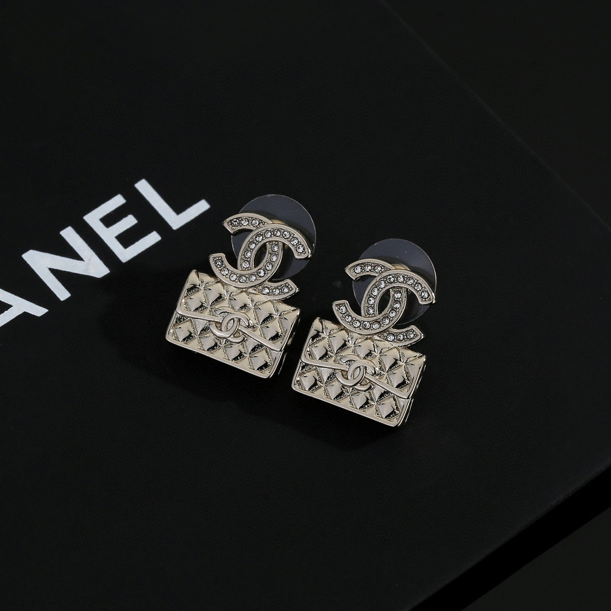 Signature Emblem Stud Earrings in Gold-Tone – Design 076 front product view