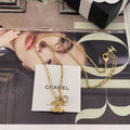 Double-C Emblem Pendant Necklace in Gold-Tone – Design 028 main product view