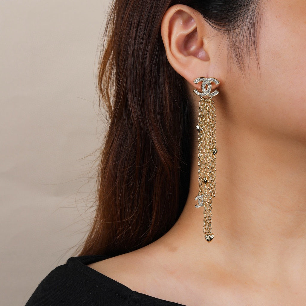 Signature Emblem Statement Earrings in Gold-Tone – Design 007 front product view