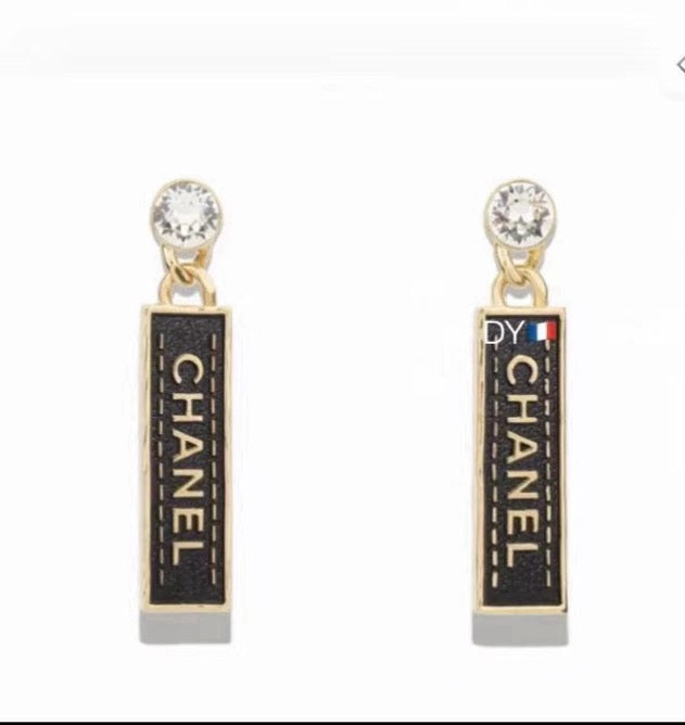 Signature Emblem Statement Earrings in Gold-Tone – Design 006 close-up detail