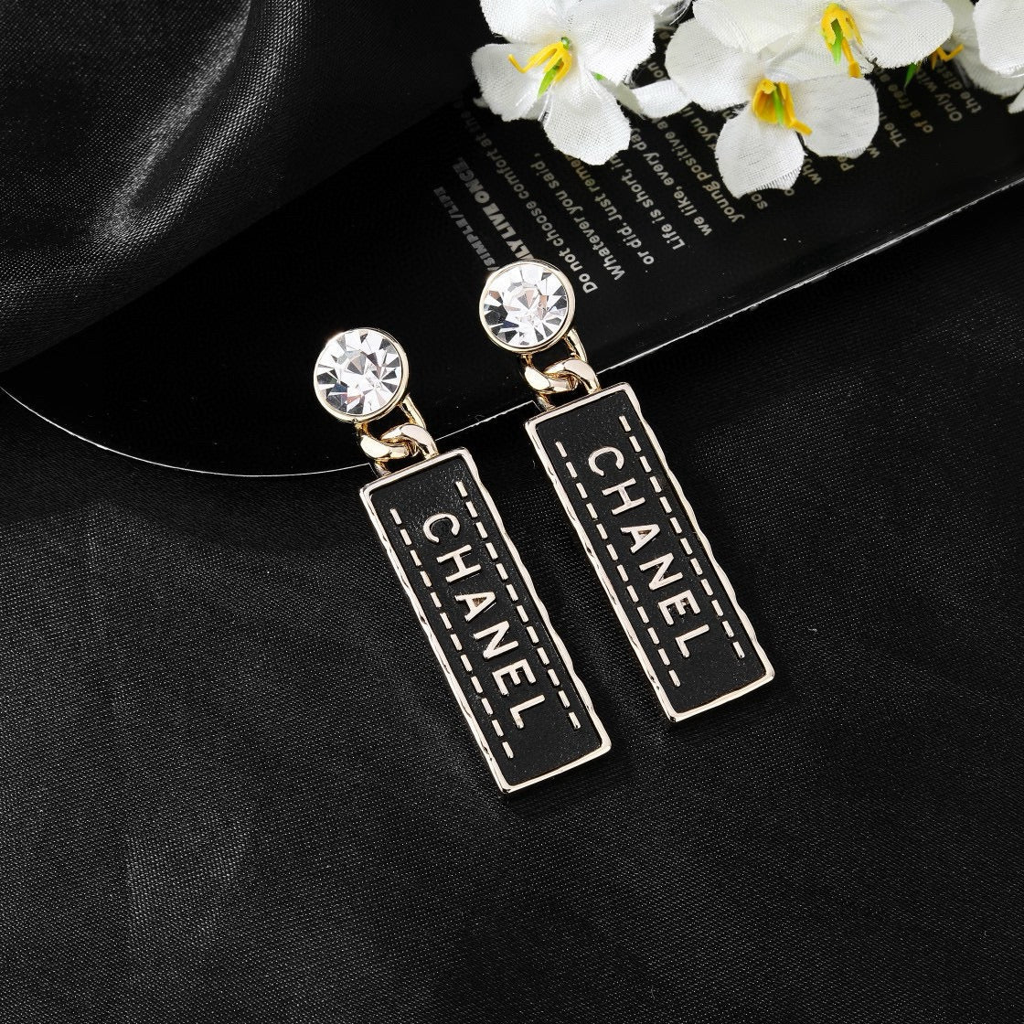 Signature Emblem Statement Earrings in Gold-Tone – Design 006 detail view
