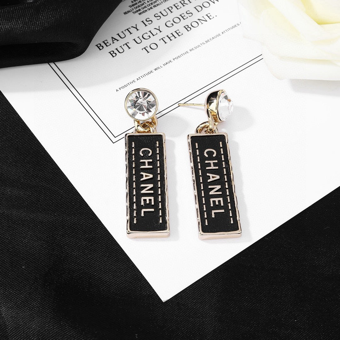 Signature Emblem Statement Earrings in Gold-Tone – Design 006 front product view