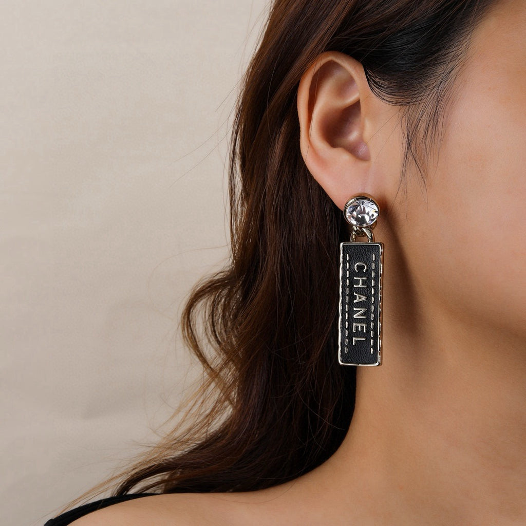 Signature Emblem Statement Earrings in Gold-Tone – Design 006 front product view