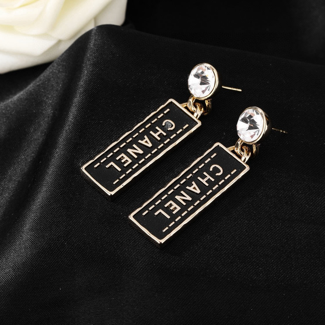 Signature Emblem Statement Earrings in Gold-Tone – Design 006 side detail