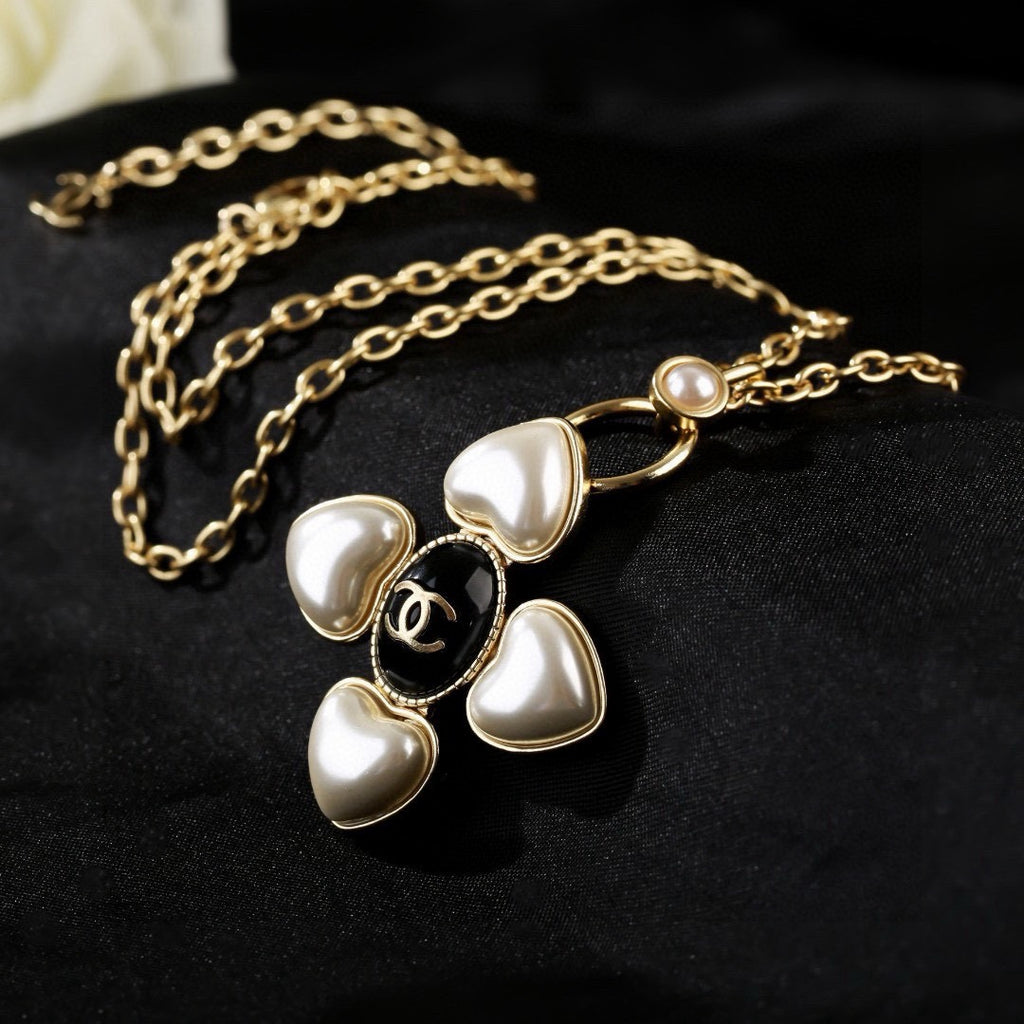 Signature Emblem Pendant Necklace in Gold-Tone – Design 020 side detail