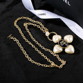 Signature Emblem Pendant Necklace in Gold-Tone – Design 020 main product view