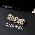 Double-C Emblem Brooch in Polished Metal-Tone – Design 019 main product view