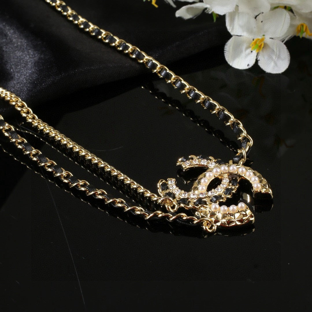Double-C Emblem Jewelry Accessory in Polished Metal-Tone – Design 001 side detail