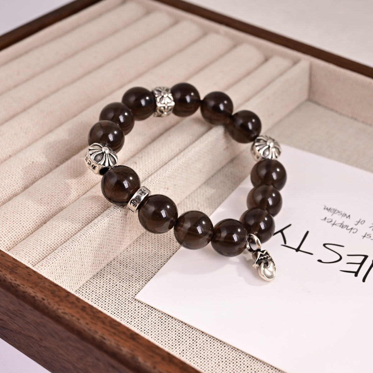 Cross Statement Bracelet in Metal-Tone – Design 22 front product view