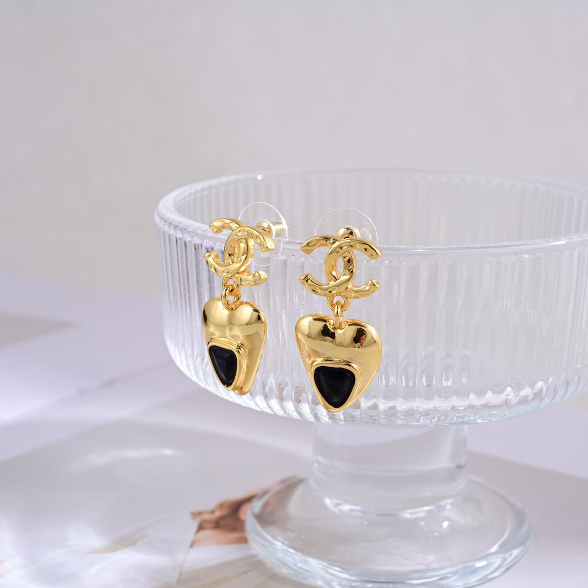 Signature Emblem Stud Earrings in Polished Metal-Tone – Design 127 styled product view