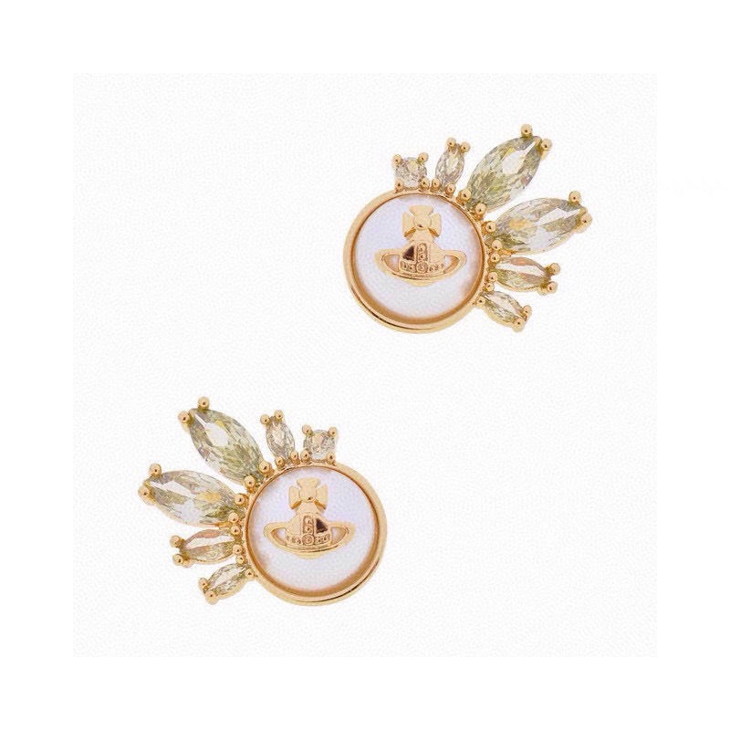Orb Stud Earrings in Polished Metal-Tone – Design 020 front product view