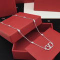 V Emblem Crystal-Accent Pendant Necklace – Design 06 main product view