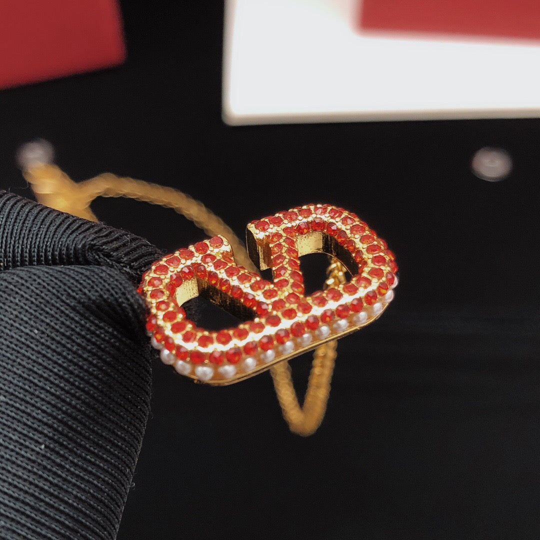 Signature Emblem Jewelry Accessory – Red – Design 02 front view