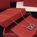 Signature Emblem Crystal-Accent Pendant Necklace – Design 05 main product view
