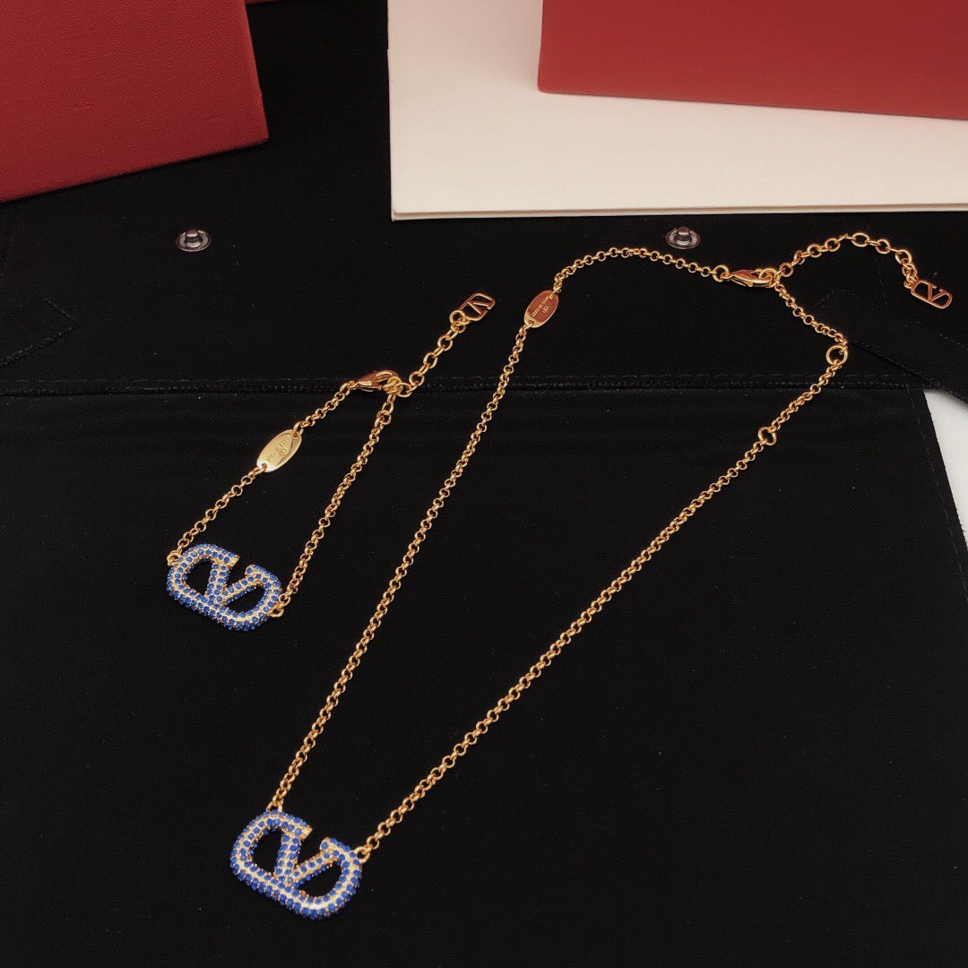 Signature Emblem Crystal-Accent Pendant Necklace – Design 05 main product view