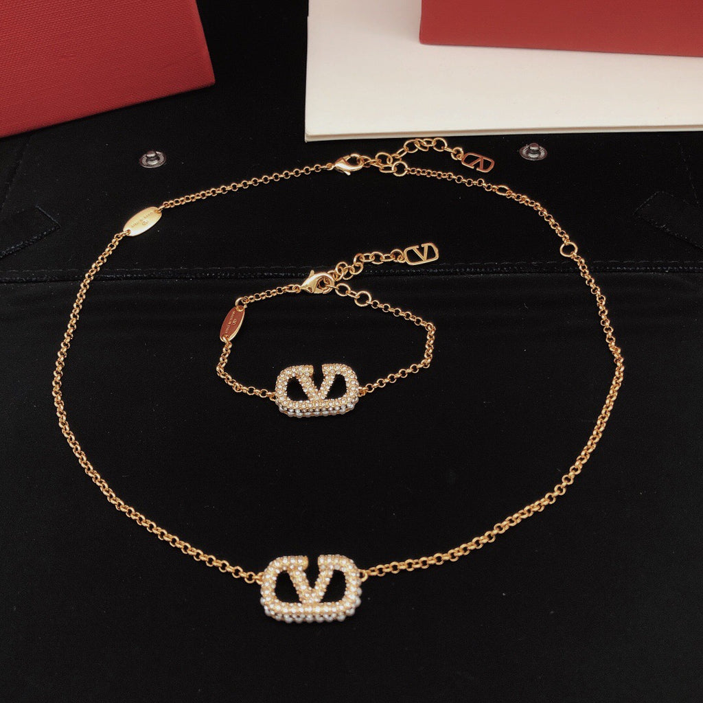 Signature Emblem Pendant Necklace in Gold-Tone – Design 12 front view