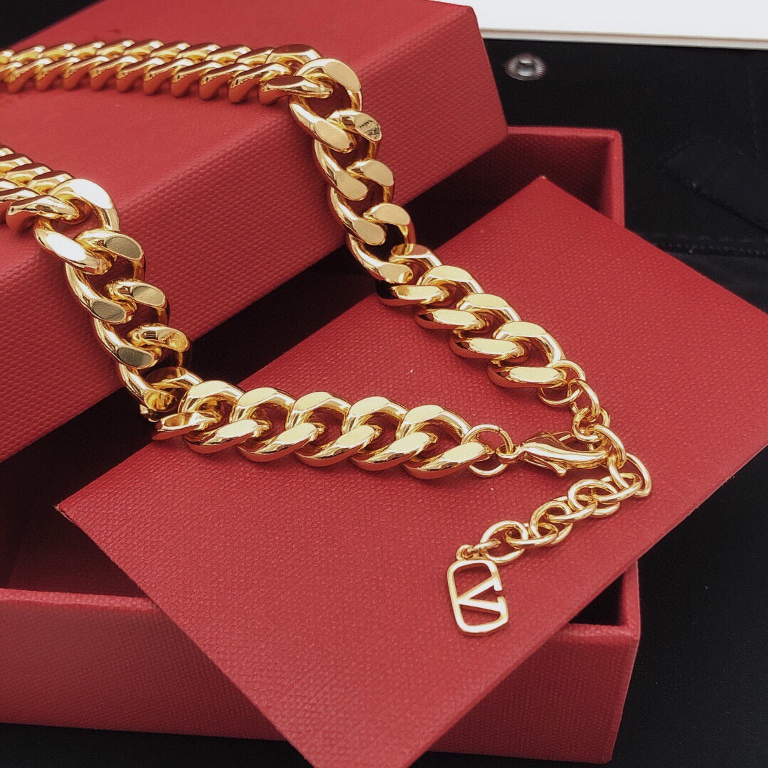 Signature Emblem Pendant Necklace in Gold-Tone – Design 11 detail view