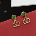 V Emblem Crystal-Accent Stud Earrings – Pink main product view