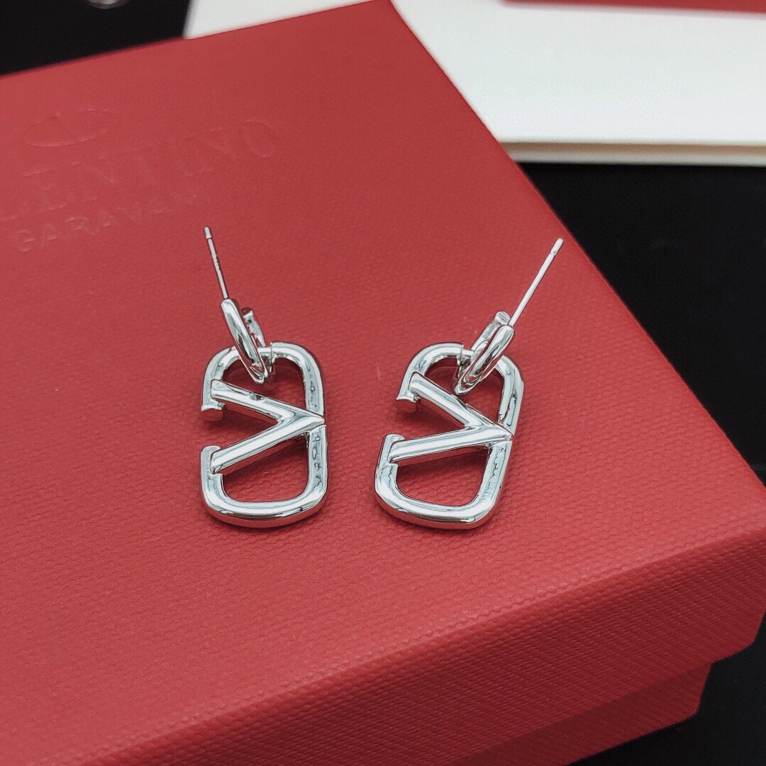 Signature Emblem Drop Earrings in Gold-Tone – Design 09 close-up view