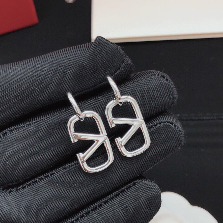 Signature Emblem Drop Earrings in Gold-Tone – Design 09 main product view