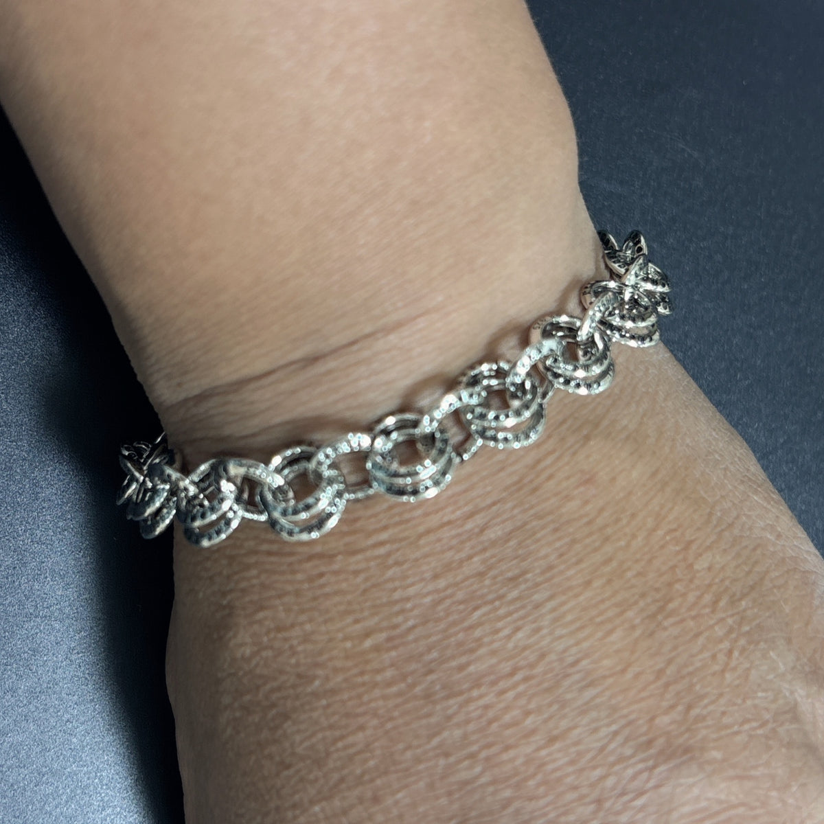 Gothic Emblem Statement Bracelet in Metal-Tone – Design 08 detail view