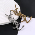 Geometric Emblem Brooch in Polished Metal-Tone – Design 015 main product view