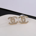 Signature Emblem Stud Earrings in Gold-Tone – Design 074 main product view