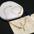 Floral Pendant Necklace in Gold-Tone – Design 008 main product view