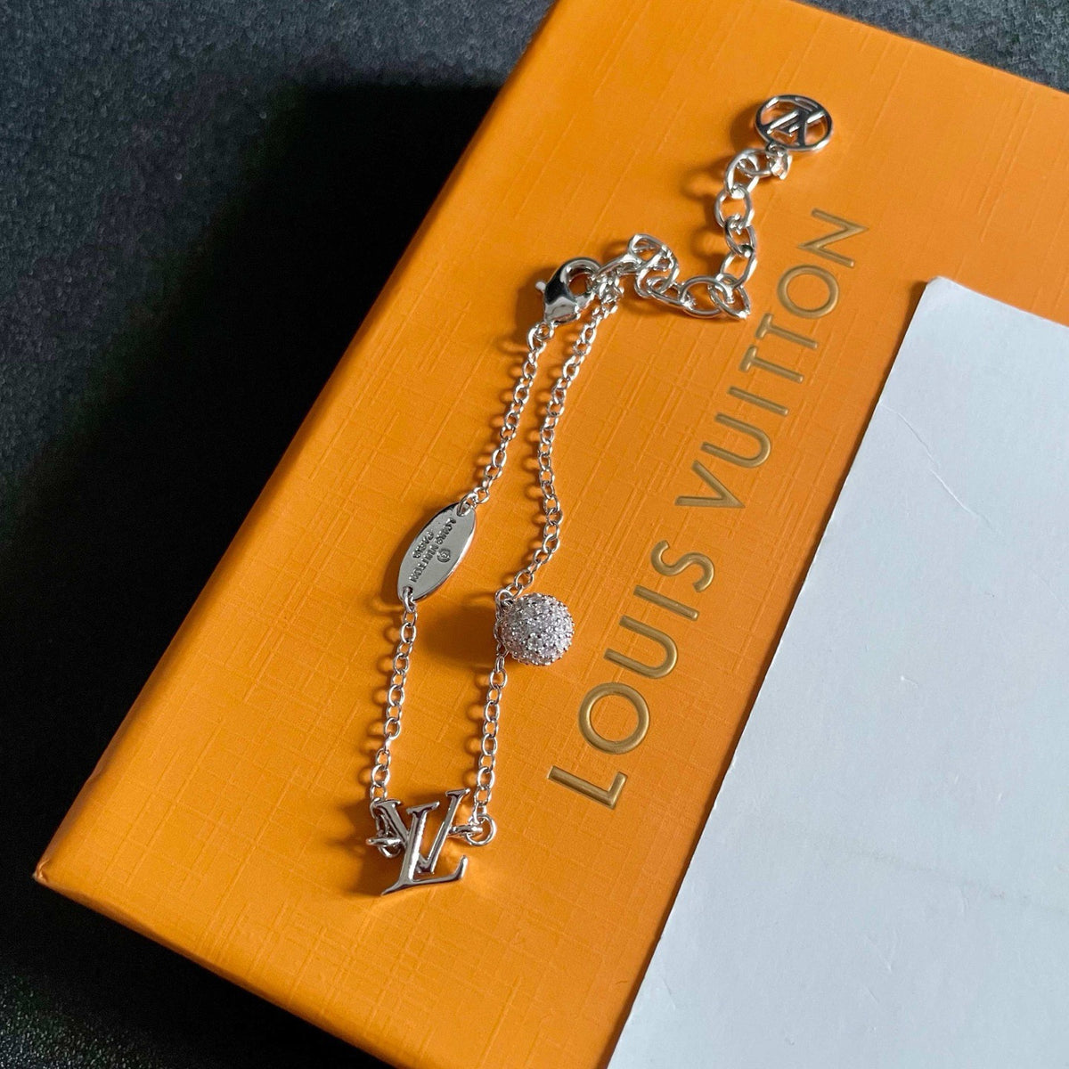 Letter Emblem Bracelet in Polished Metal-Tone – Design 042 main product view