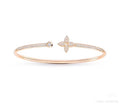 Clover Bangle in Polished Metal-Tone – Clover Detail – Design 003 main product view