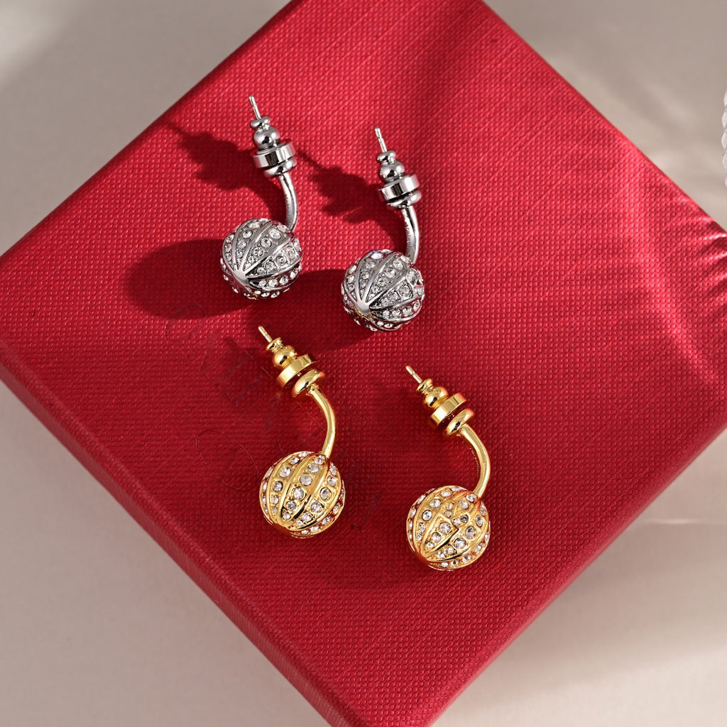 Signature Emblem Statement Earrings in Polished Metal-Tone – Design 02 side detail