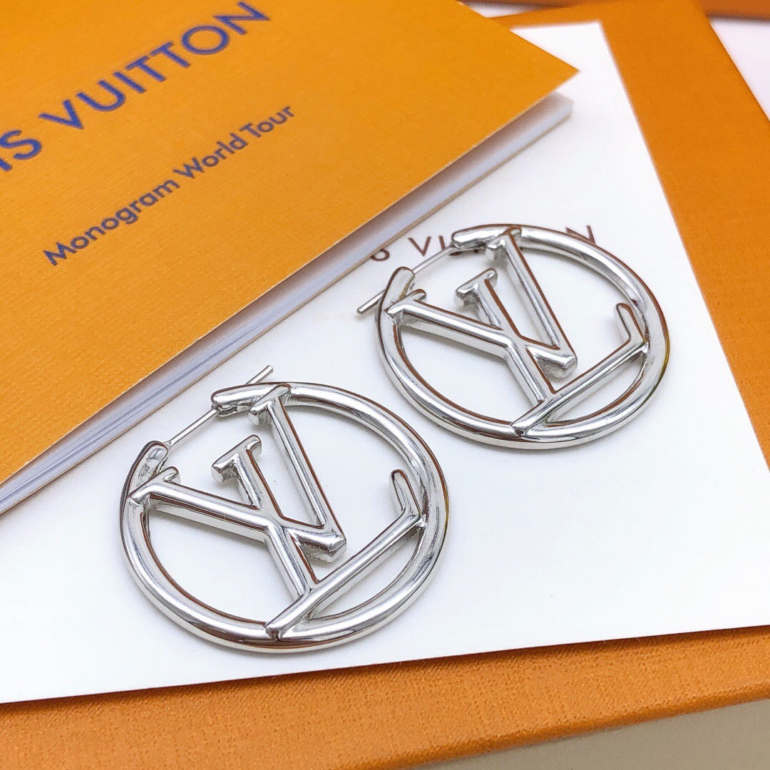 Round Statement Earrings in Gold-Tone – Design 009 styled product view