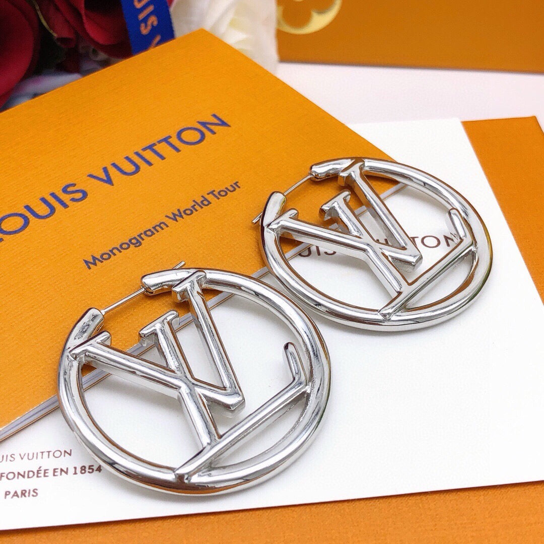Round Statement Earrings in Gold-Tone – Design 006 front product view