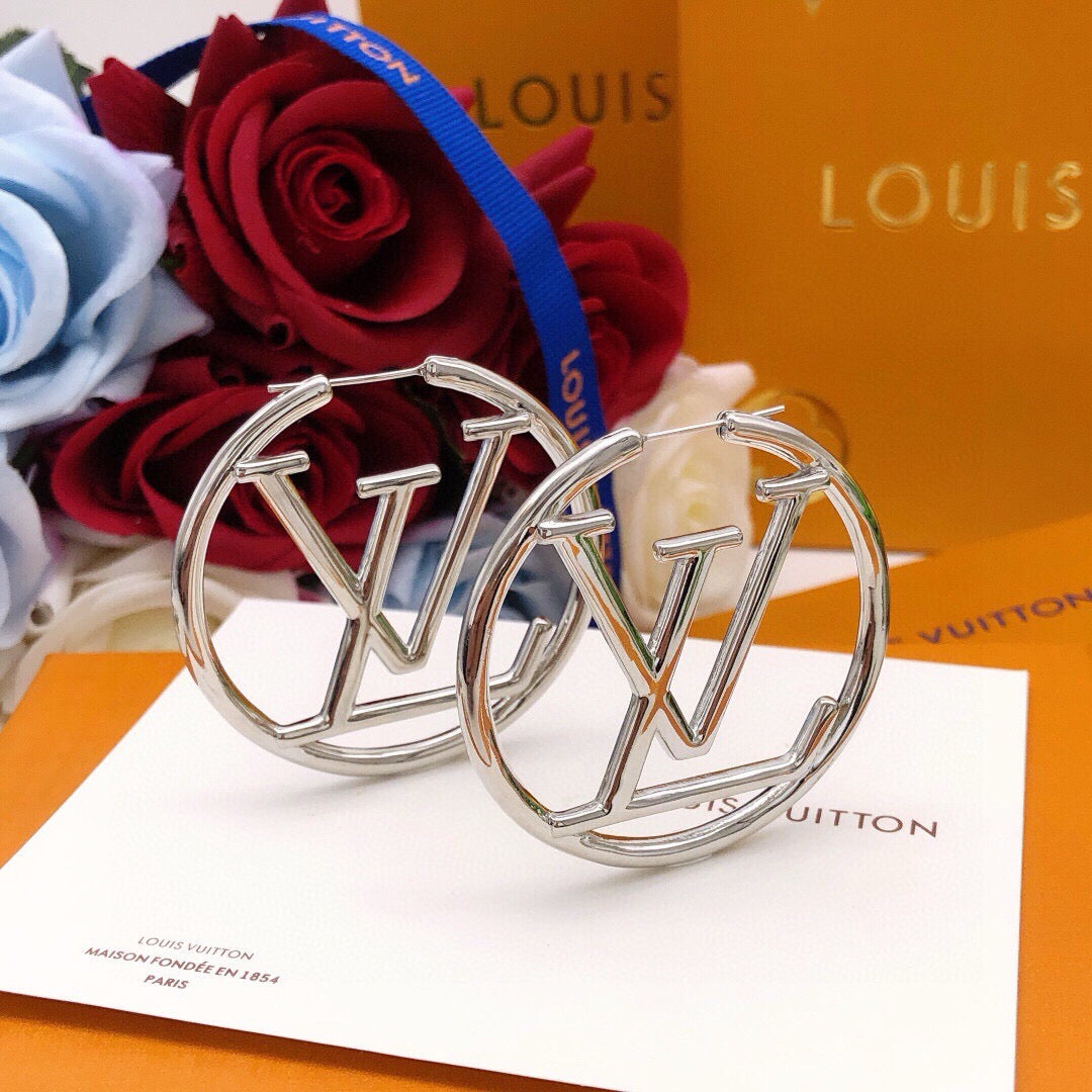 Round Statement Earrings in Gold-Tone – Design 006 main product view