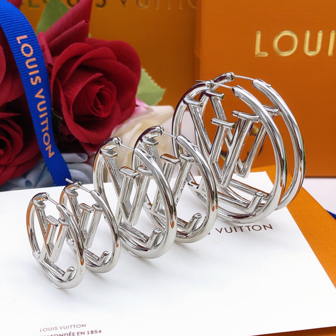 Round Statement Earrings in Gold-Tone – Design 006 front product view