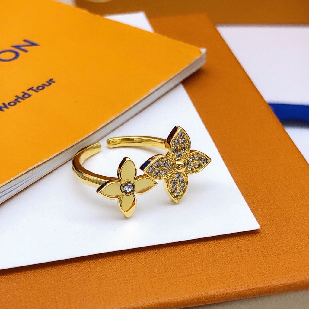 Geometric Emblem Statement Ring in Gold-Tone – Design 007 styled product view
