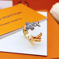 Geometric Emblem Statement Ring in Gold-Tone – Design 003 main product view