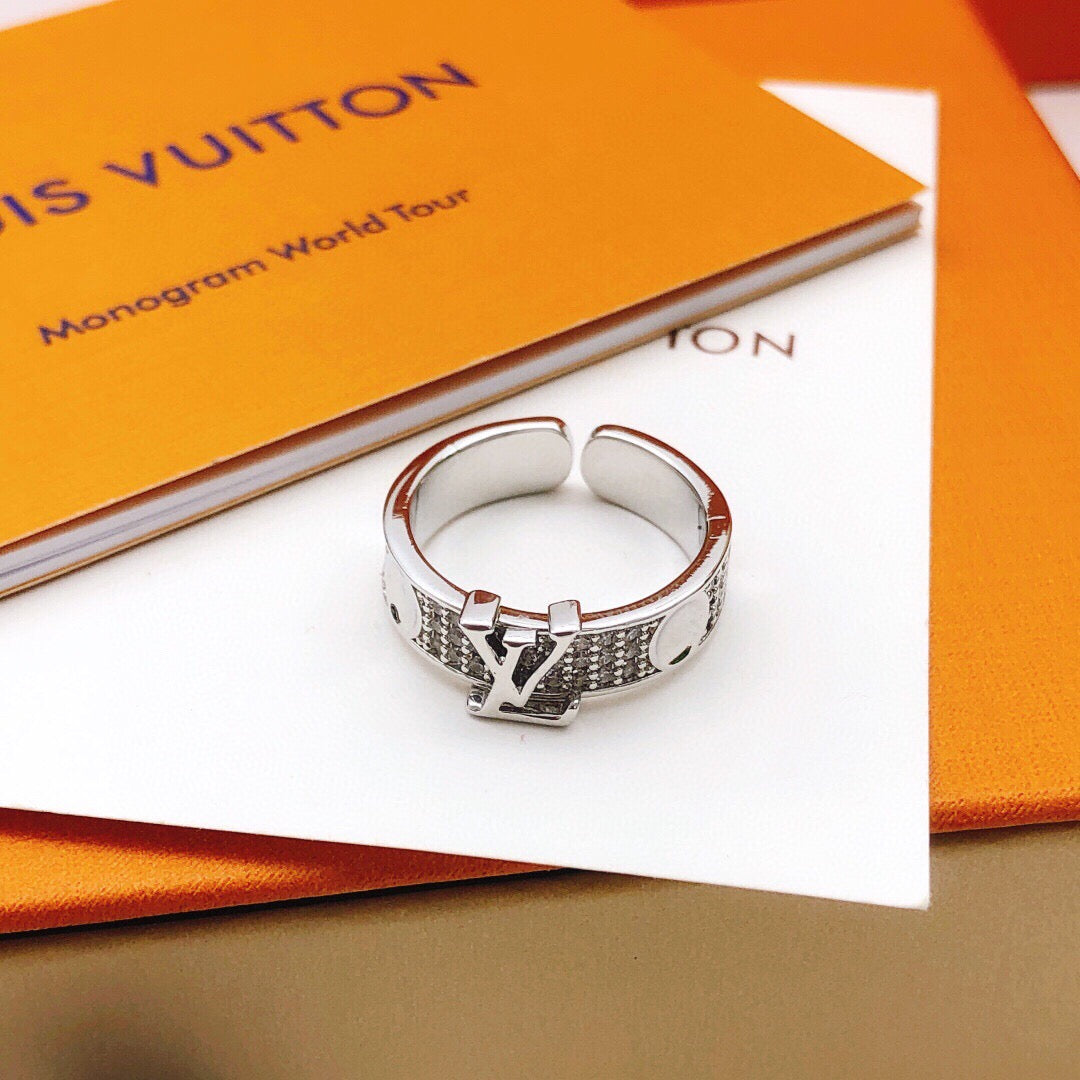 Geometric Emblem Statement Ring in Gold-Tone – Design 001 detail view
