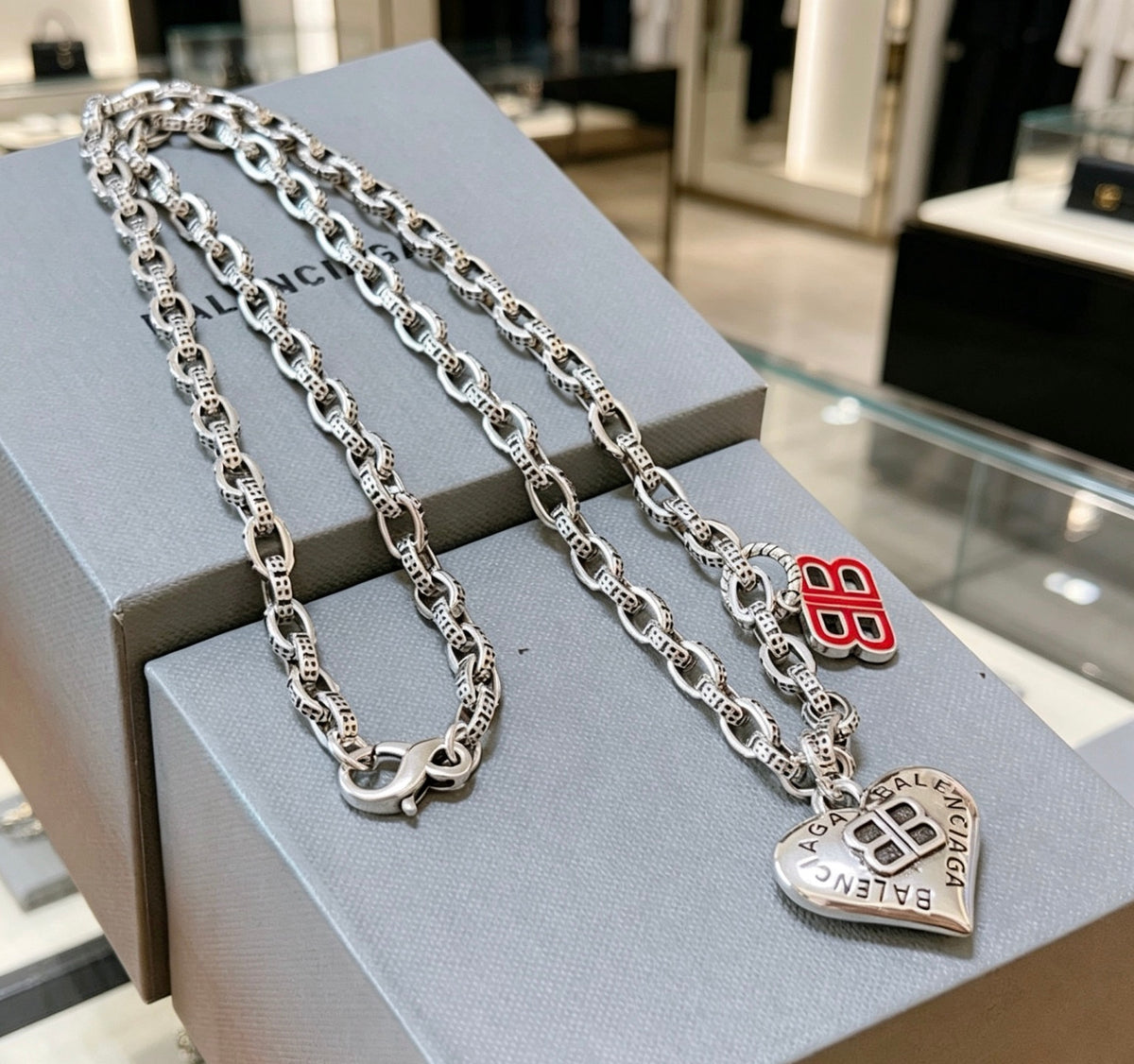 Geometric Emblem Pendant Necklace in Polished Metal-Tone – Vintage Detail – Design 055 front product view